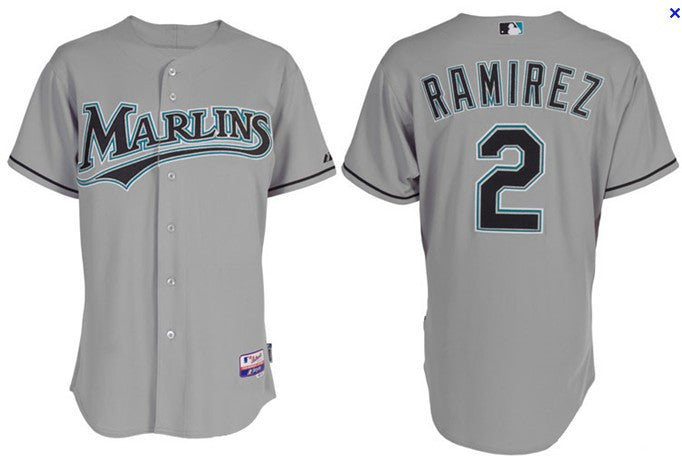 Hanley Ramirez Miami Marlins grey jersey