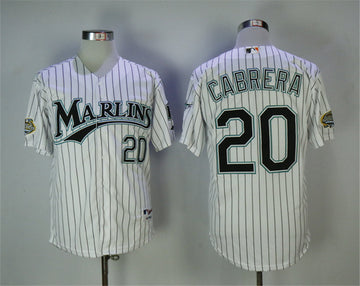 Miguel Cabrera Miami Marlins white Throwback jersey