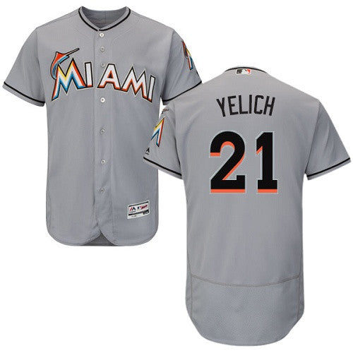 Christian Yelich Miami Marlins gray jersey