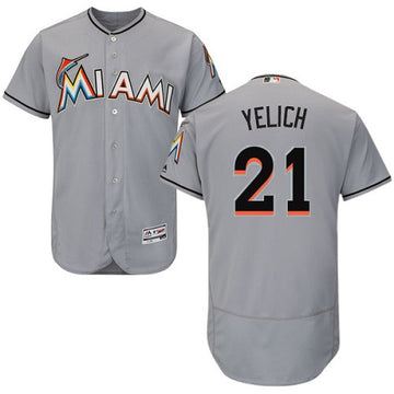 Christian Yelich Miami Marlins gray jersey