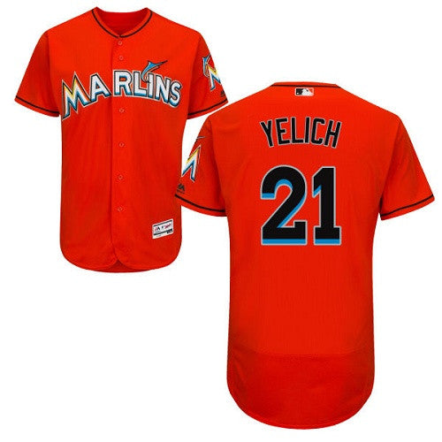 Christian Yelich Miami Marlins orange jersey