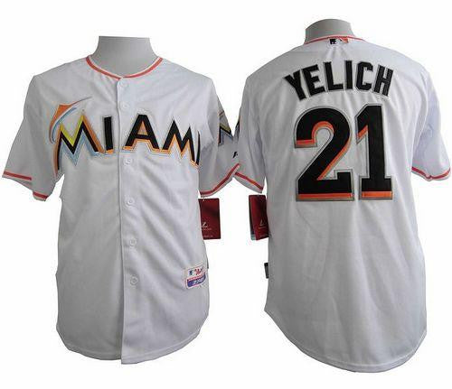 Christian Yelich Miami Marlins white jersey