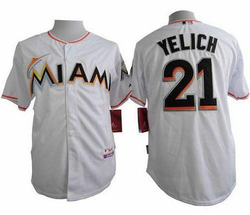 Christian Yelich Miami Marlins white jersey