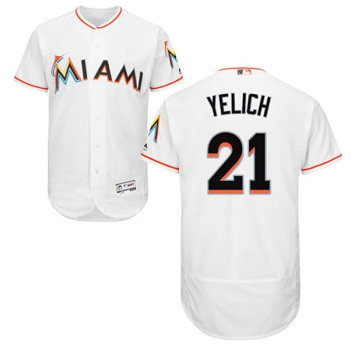 Christian Yelich Miami Marlins white jersey