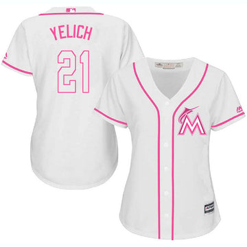 Christian Yelich Miami Marlins white jersey