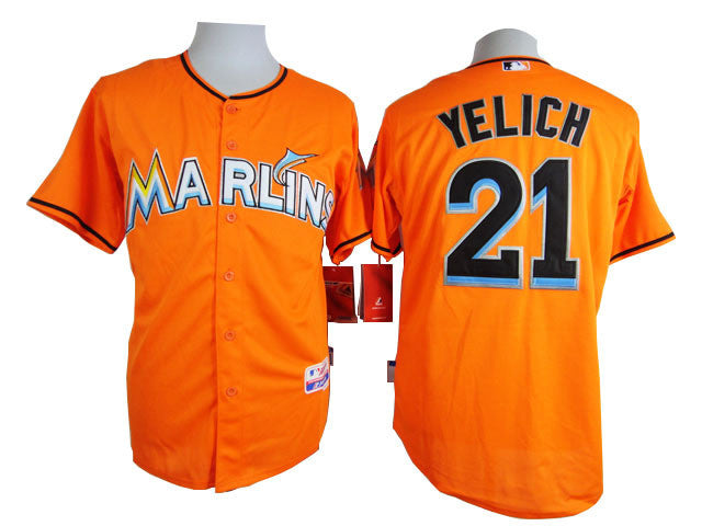 Yelich Miami Marlins orange jersey