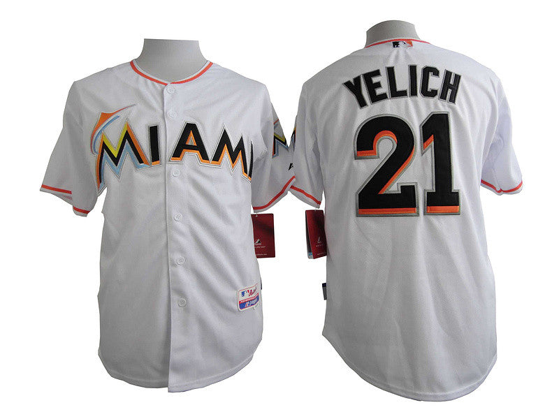 Yelich Miami Marlins white jersey