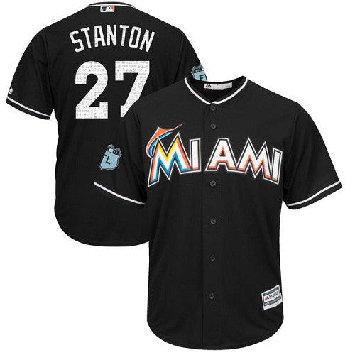 Giancarlo Stanton Miami Marlins black jersey