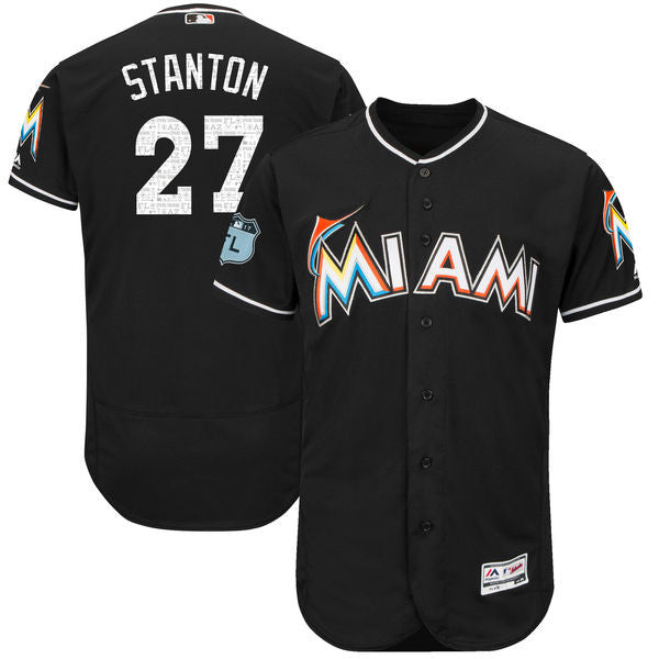 Giancarlo Stanton Miami Marlins black jersey