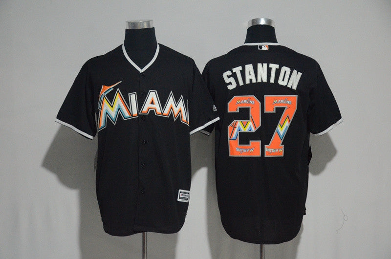 Giancarlo Stanton Miami Marlins black jersey
