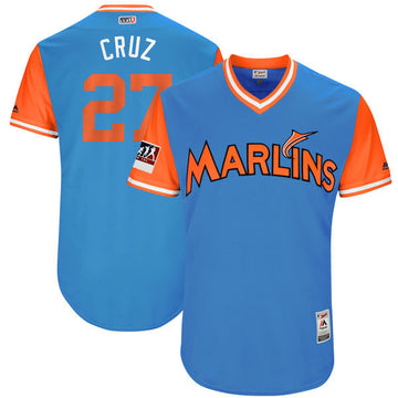 Giancarlo Stanton Cruz Miami Marlins blue Authentic jersey