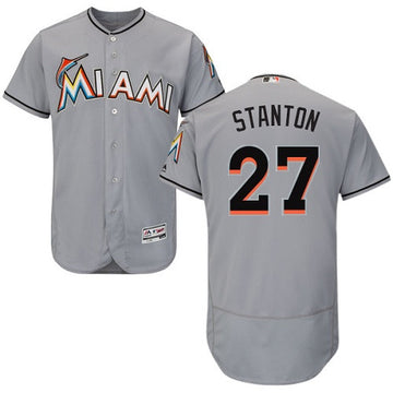 Giancarlo Stanton Miami Marlins gray jersey