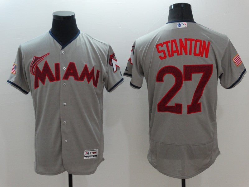Giancarlo Stanton Miami Marlins grey Fashion jersey