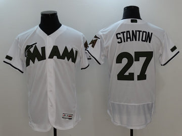 Giancarlo Stanton Miami Marlins white jersey