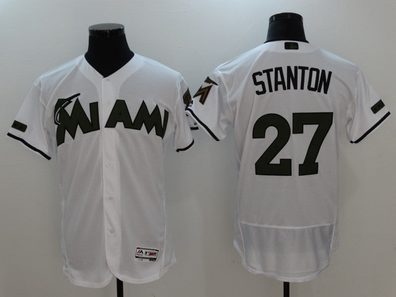 Giancarlo Stanton Miami Marlins white jersey