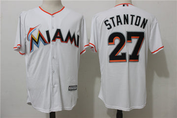 Giancarlo Stanton Miami Marlins white jersey