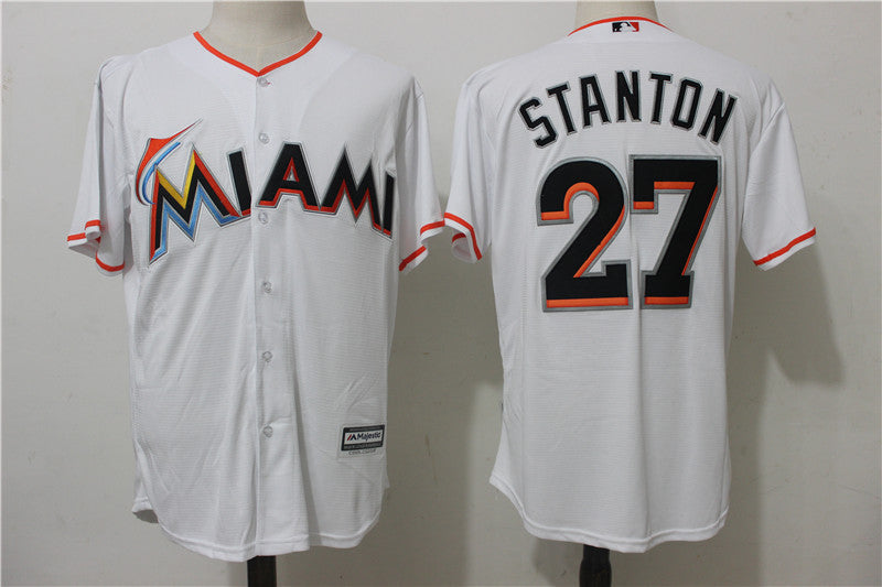 Giancarlo Stanton Miami Marlins white jersey