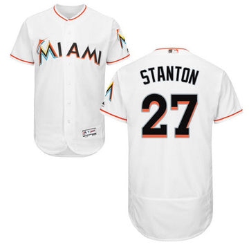 Giancarlo Stanton Miami Marlins white jersey