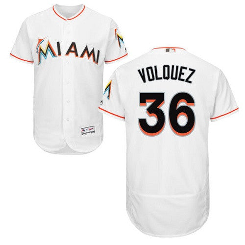 Edinson Volquez Miami Marlins white jersey