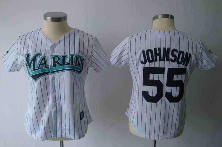 Johnson White Miami Marlins black jersey