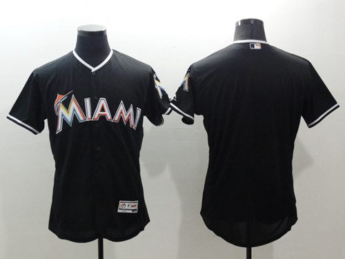Custom Miami Marlins black Authentic jersey
