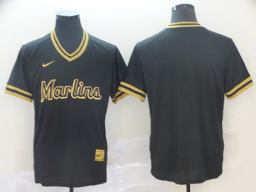 Blank Black Miami Marlins gold Legend jersey