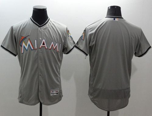 Custom Miami Marlins grey Authentic jersey