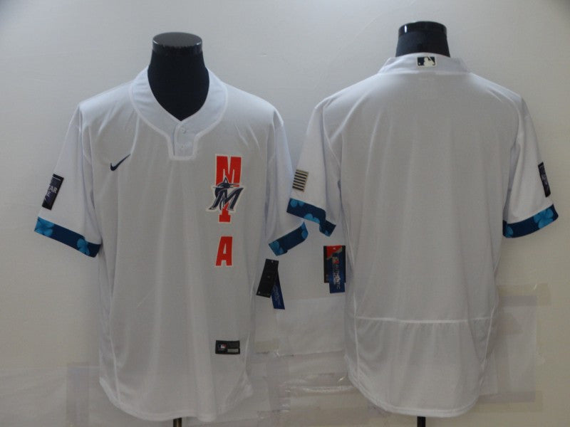 Custom Miami Marlins white All-Star jersey