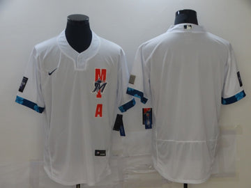 Custom Miami Marlins white All-Star jersey