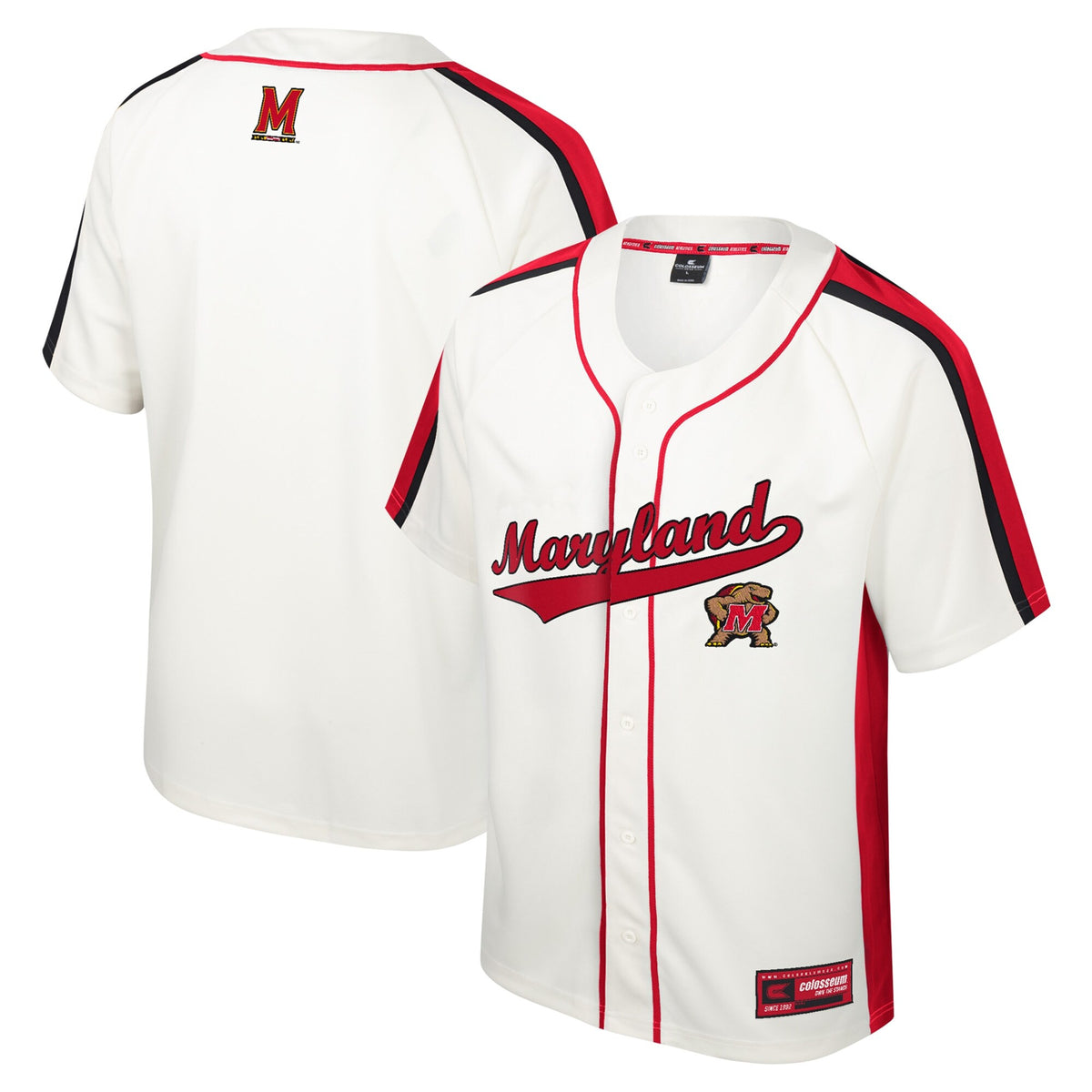 Colosseum Ruth Button-up Maryland Terrapins cream jersey