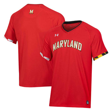 Under Armour Softball V-neck Maryland Terrapins red jersey