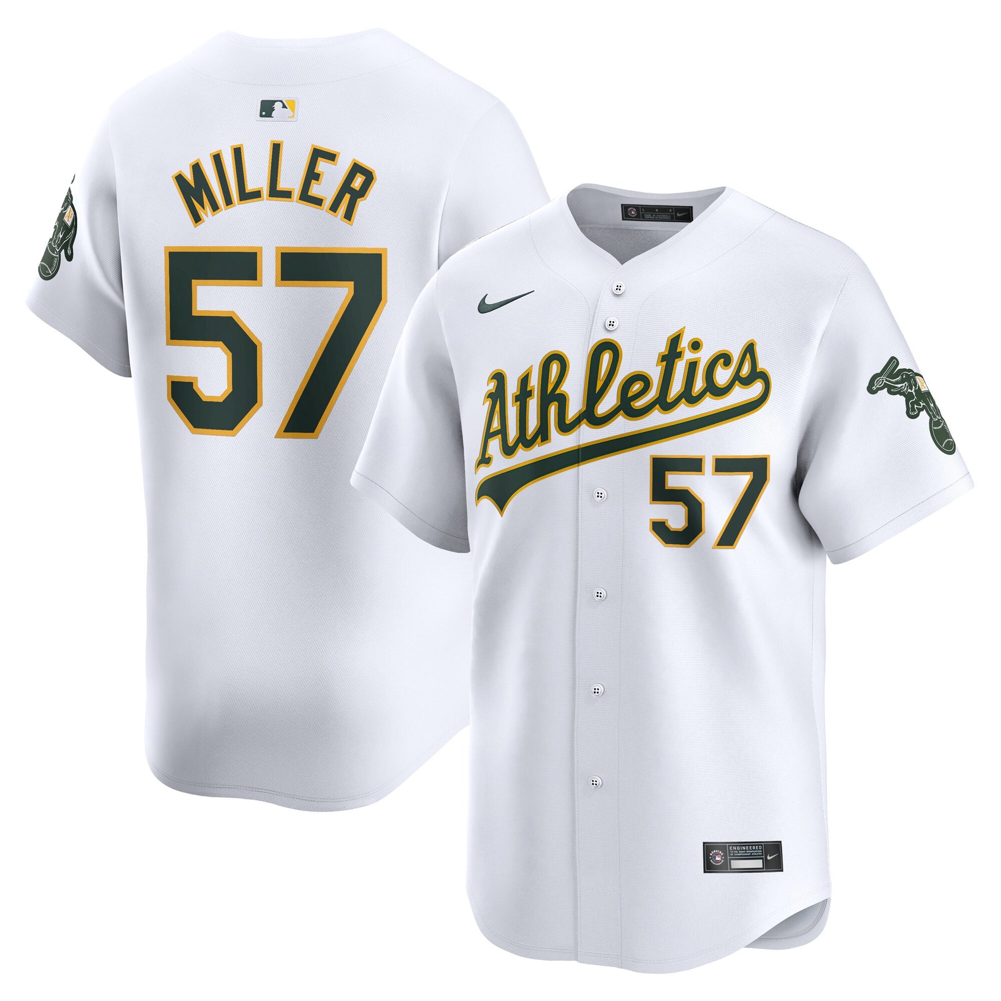Mason Miller Oakland Athletics white Limited jersey