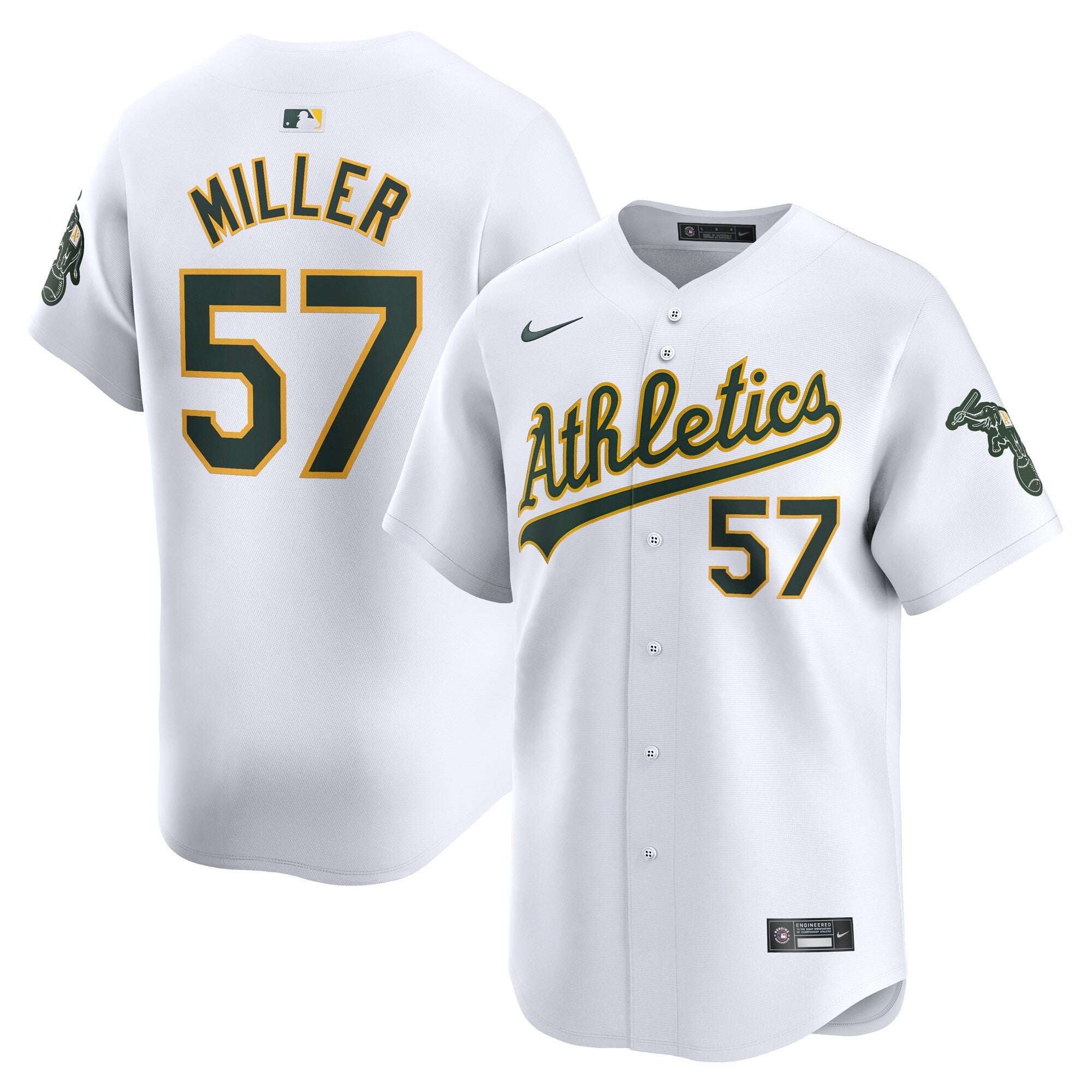 Mason Miller Oakland Athletics white Limited jersey