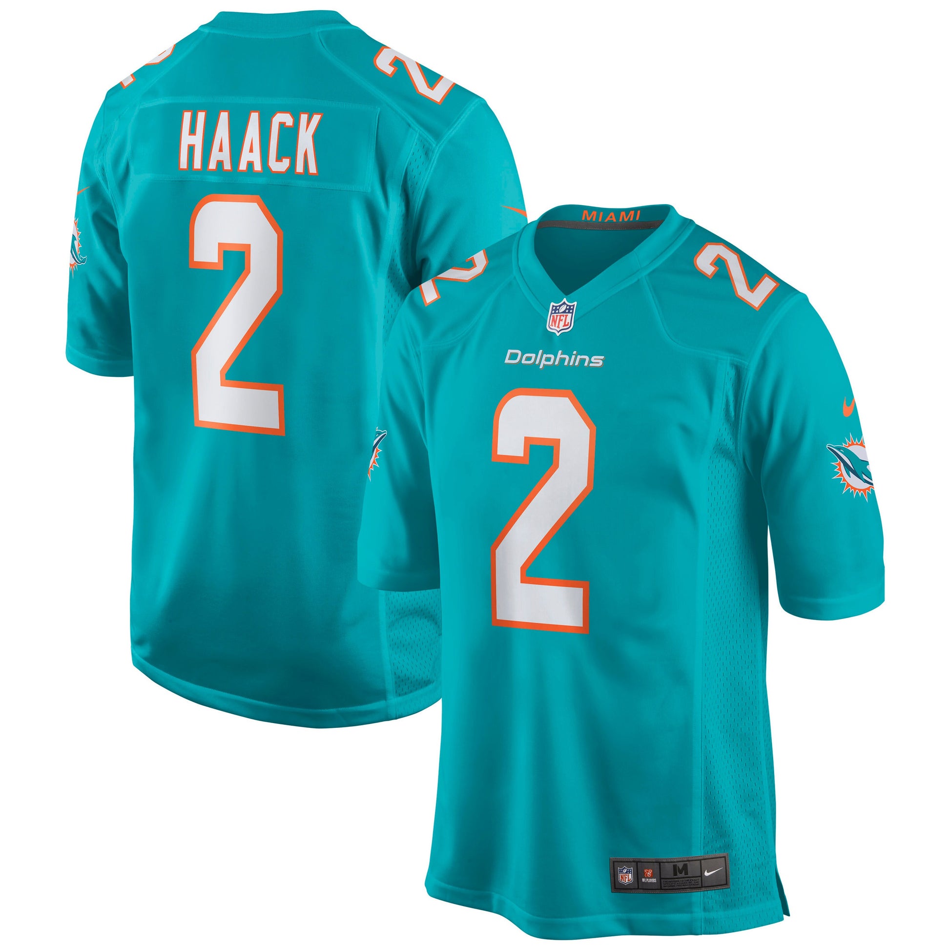 Matt Haack Miami Dolphins aqua jersey