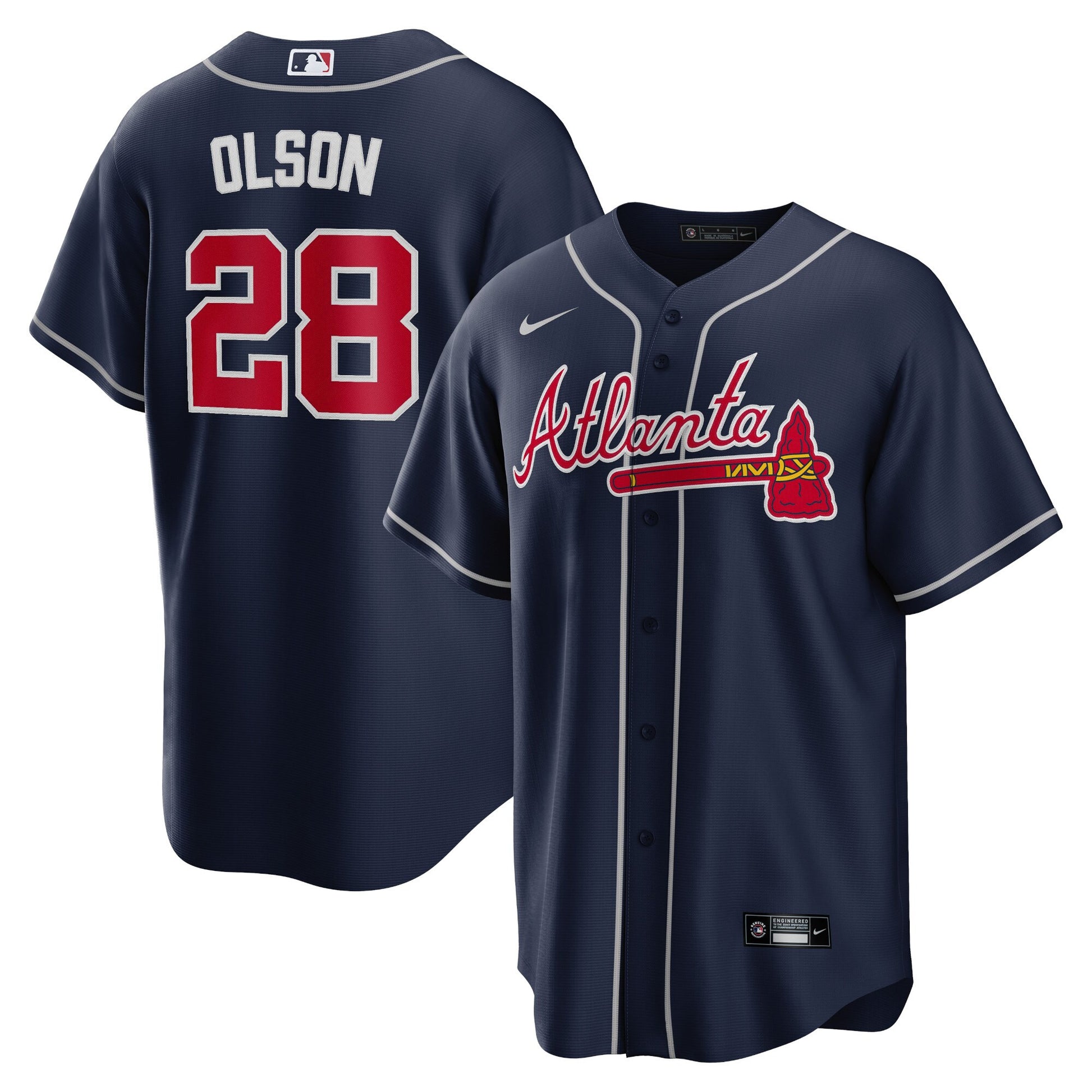 Matt Olson Atlanta Braves navy Alternate jersey
