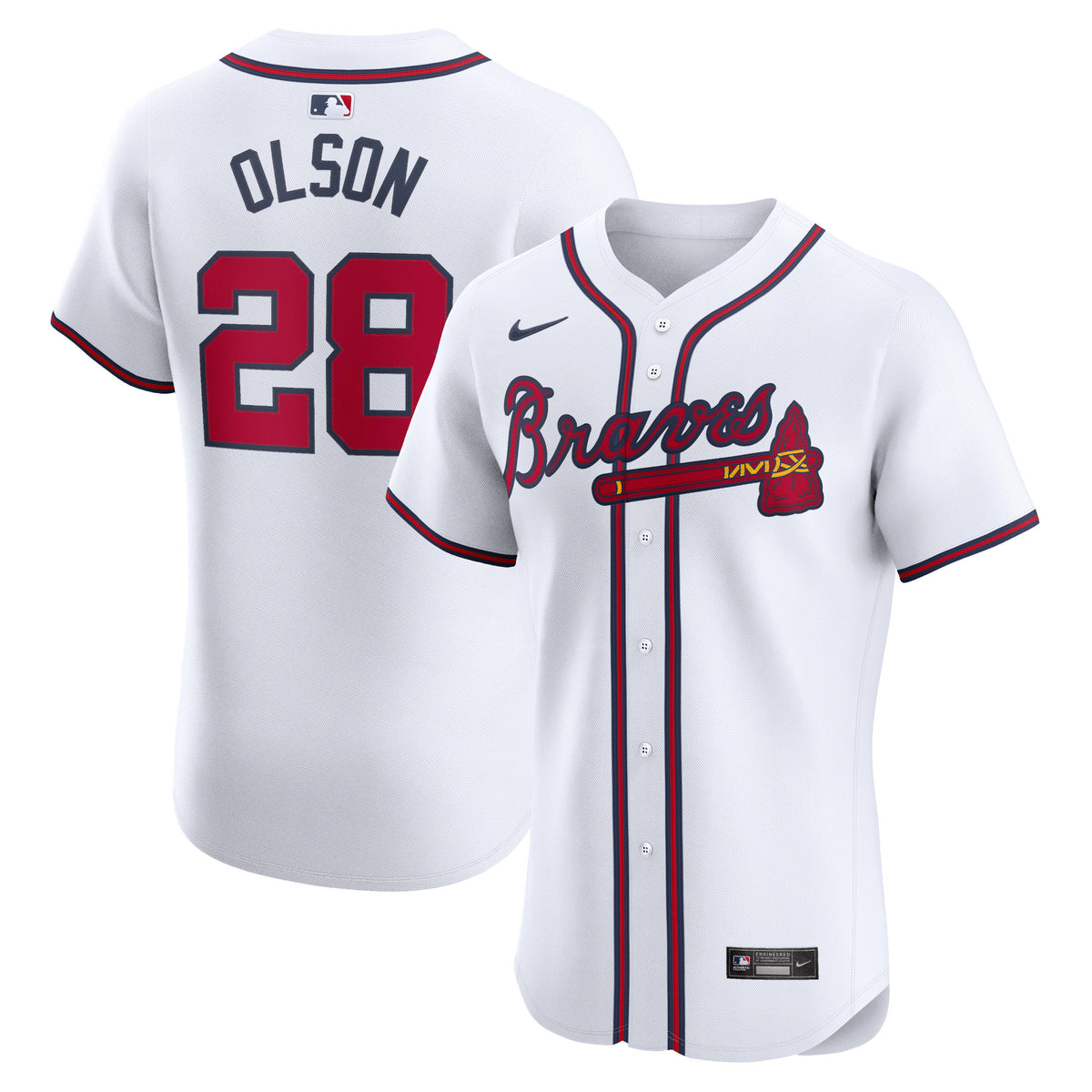 Matt Olson Atlanta Braves white Elite jersey
