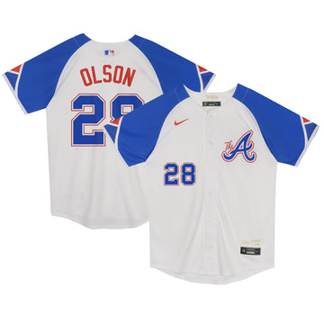 Matt Olson Preschool Atlanta Braves white City Connect jersey
