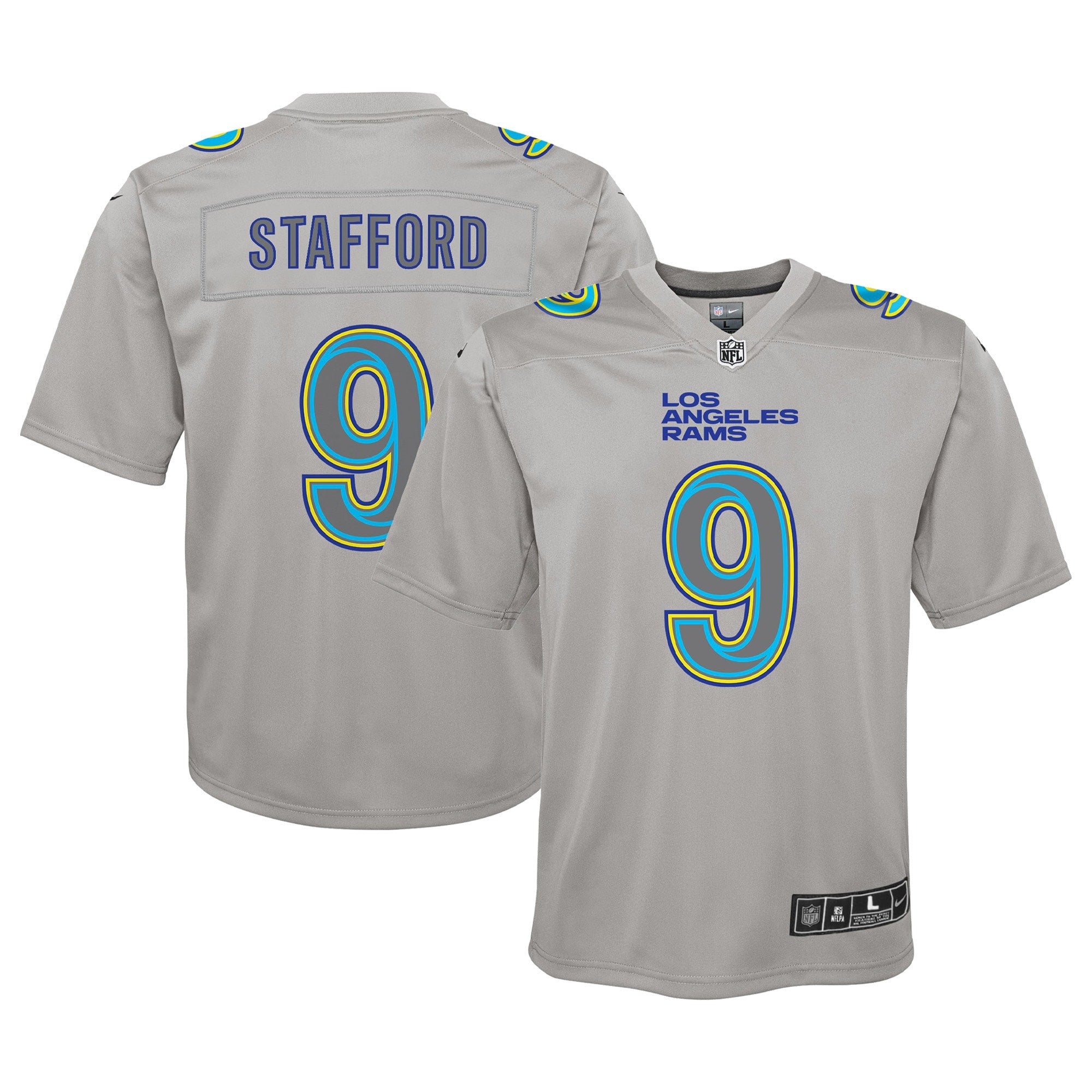 Matthew Stafford Atmosphere Los Angeles Rams gray jersey
