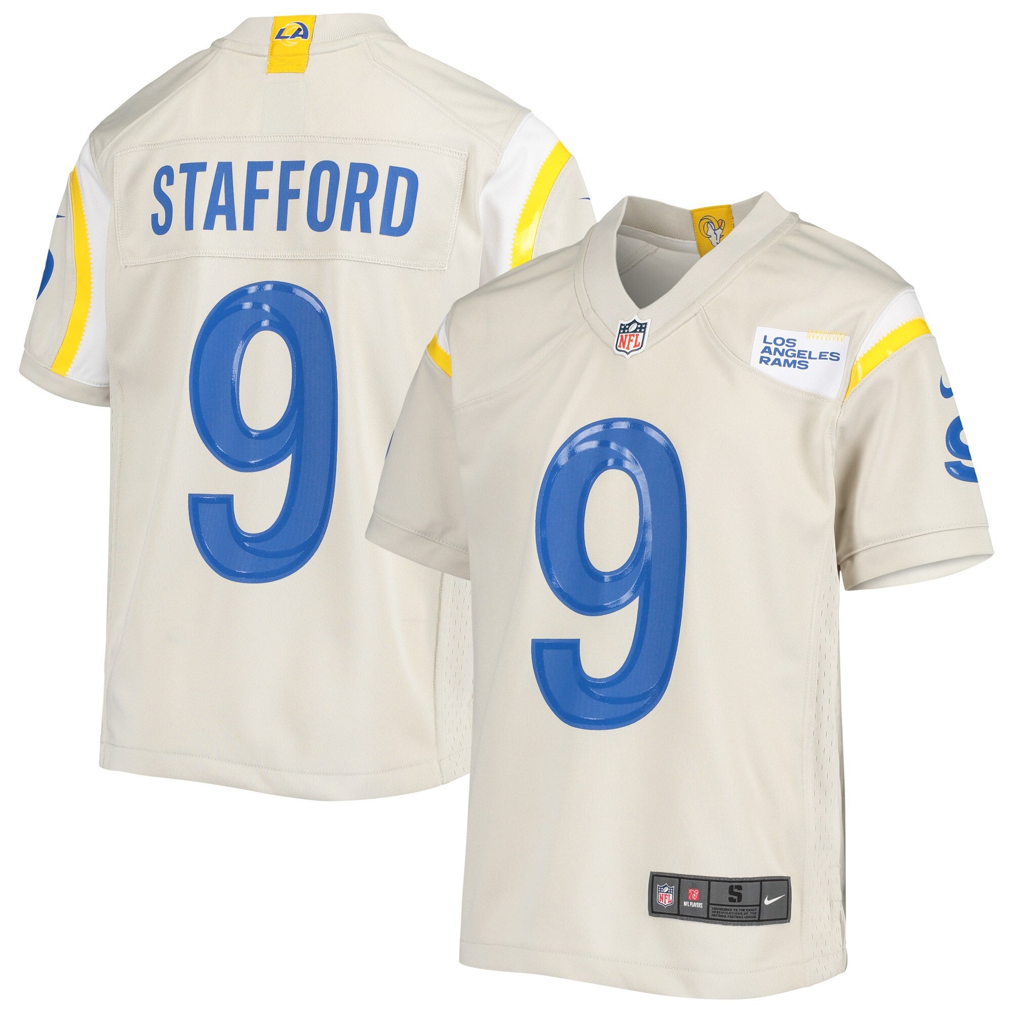Matthew Stafford Los Angeles Rams cream jersey