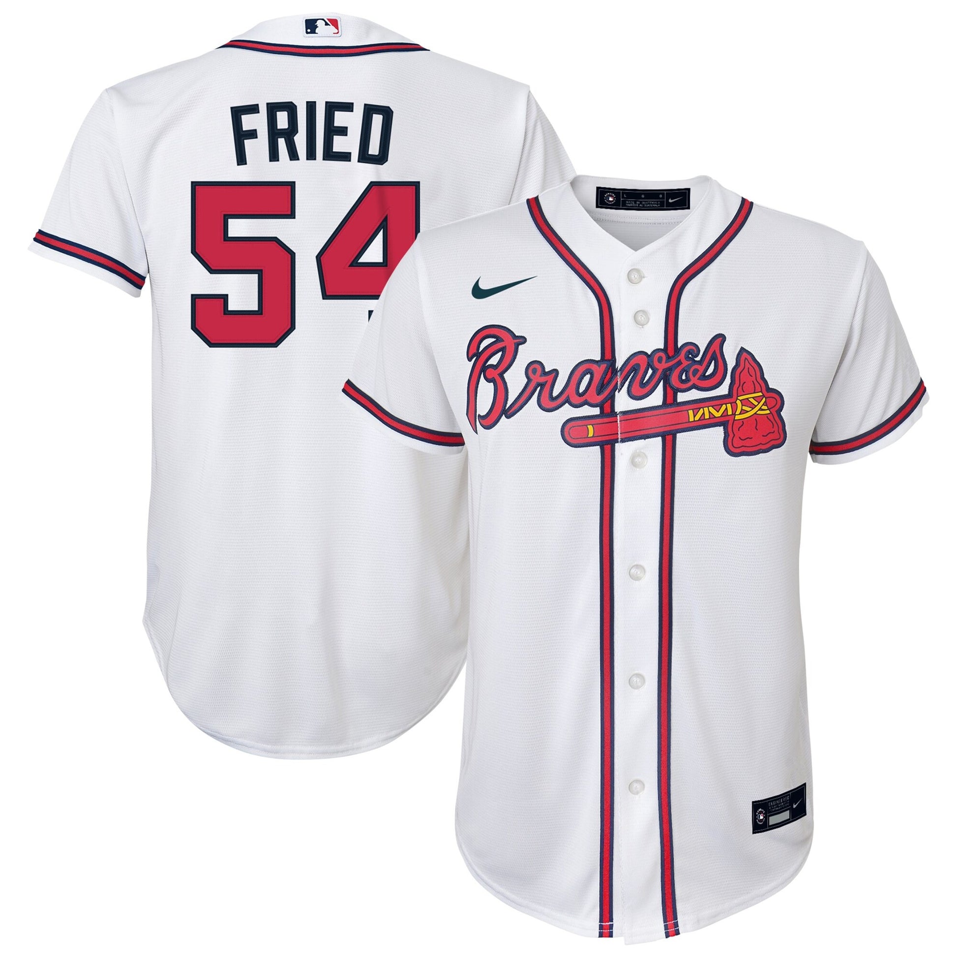Max Fried Atlanta Braves white Alternate jersey
