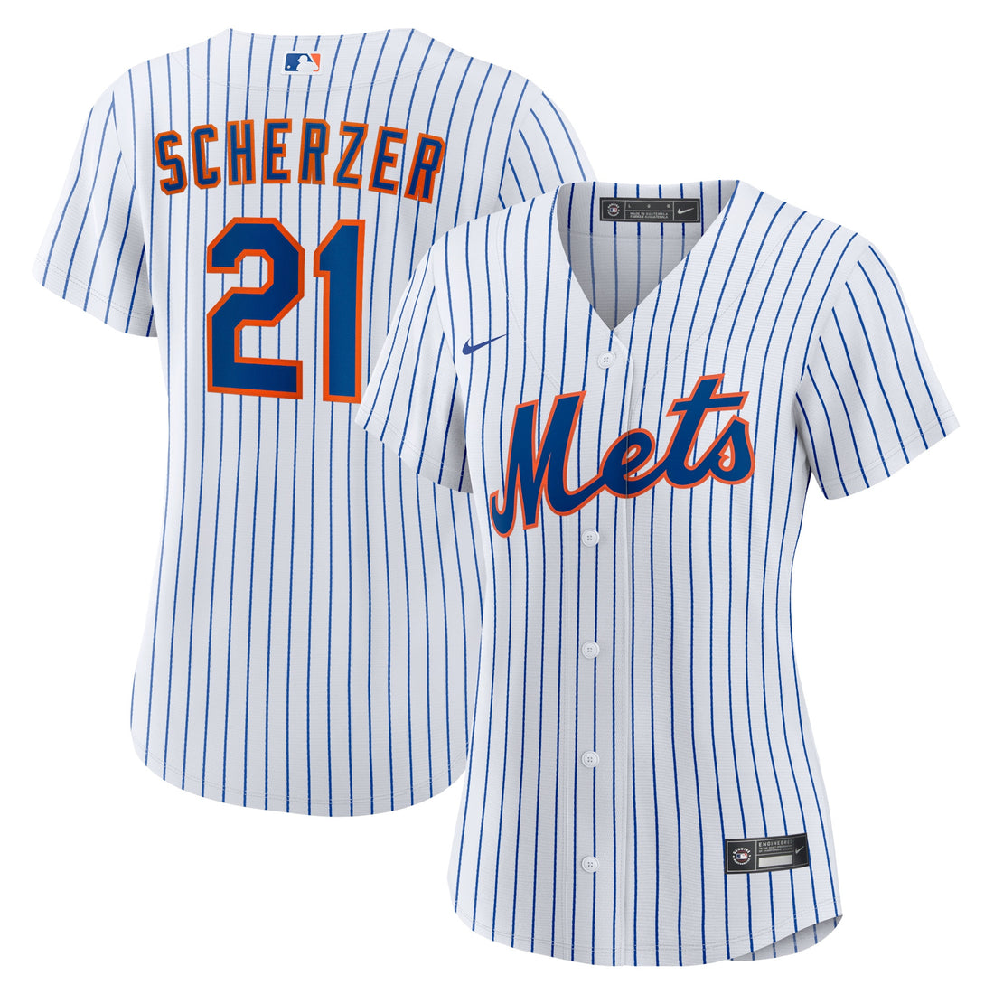 Max Scherzer New York Mets white Home jersey