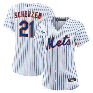 Max Scherzer New York Mets white Home jersey