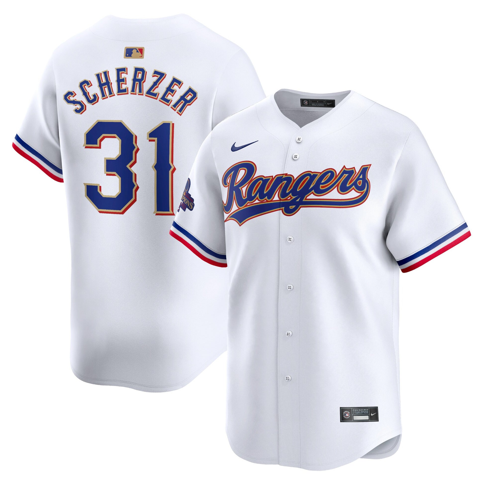 Max Scherzer Texas Rangers gold Limited jersey
