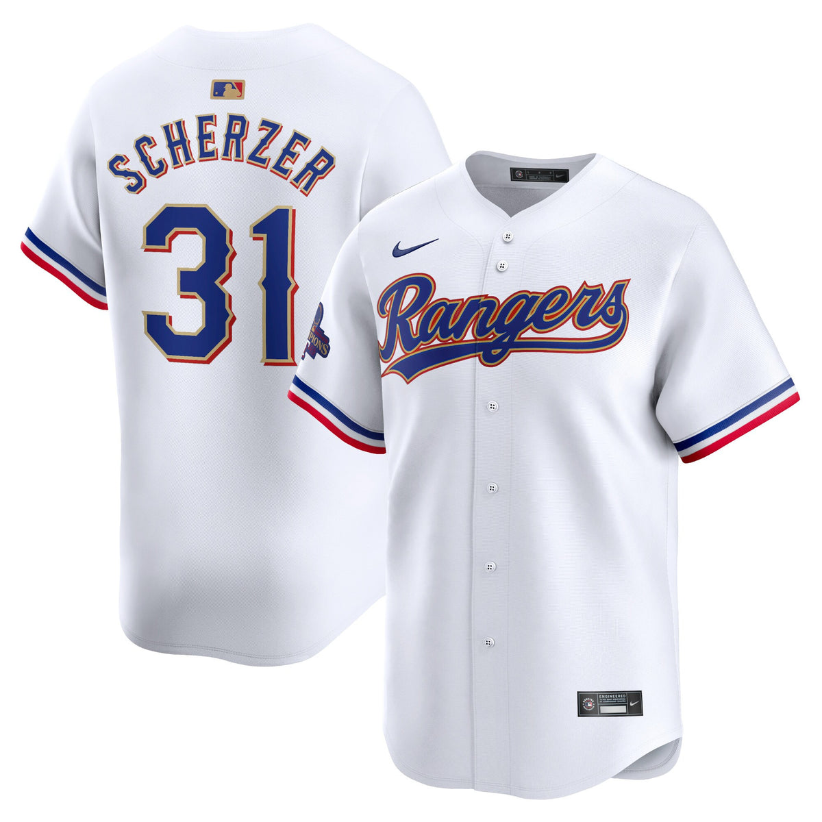 Max Scherzer Texas Rangers gold Limited jersey