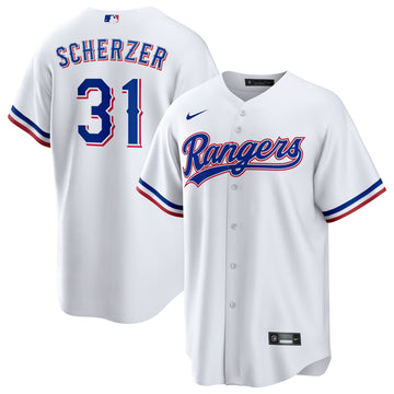 Max Scherzer Texas Rangers white Home jersey