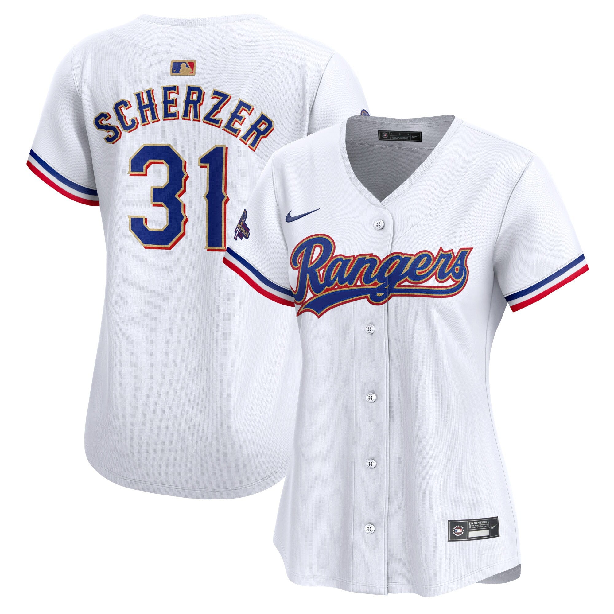 Max Scherzer Texas Rangers gold Limited jersey