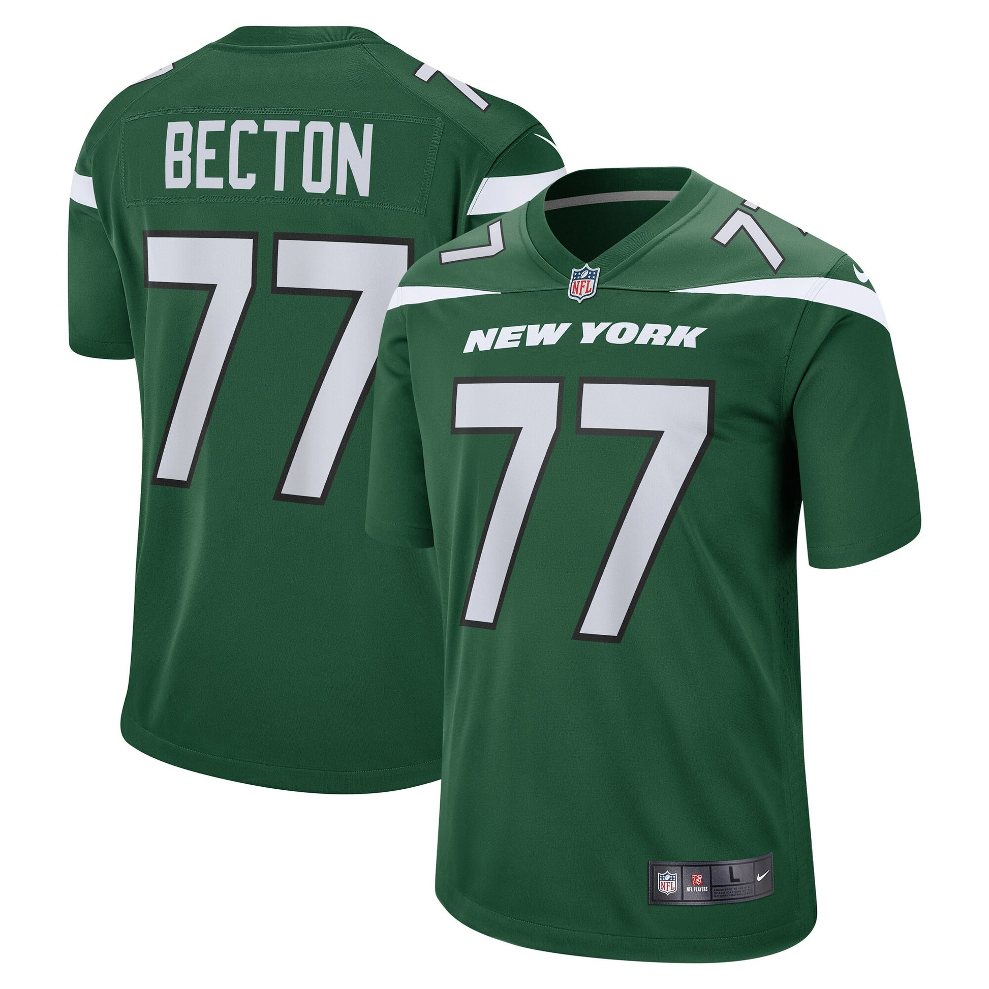 Mekhi Becton Gotham New York Jets green jersey