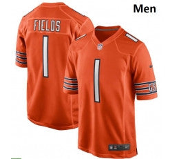 Men Justin Fields Chicago Bears orange Game jersey