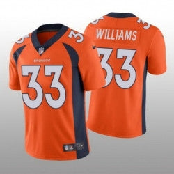 Men Javonte Williams Denver Broncos orange Vapor jersey