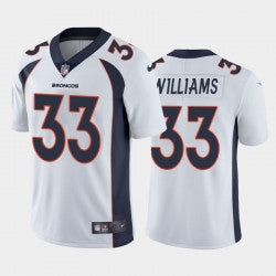 Men Javonte Williams Denver Broncos white Vapor jersey
